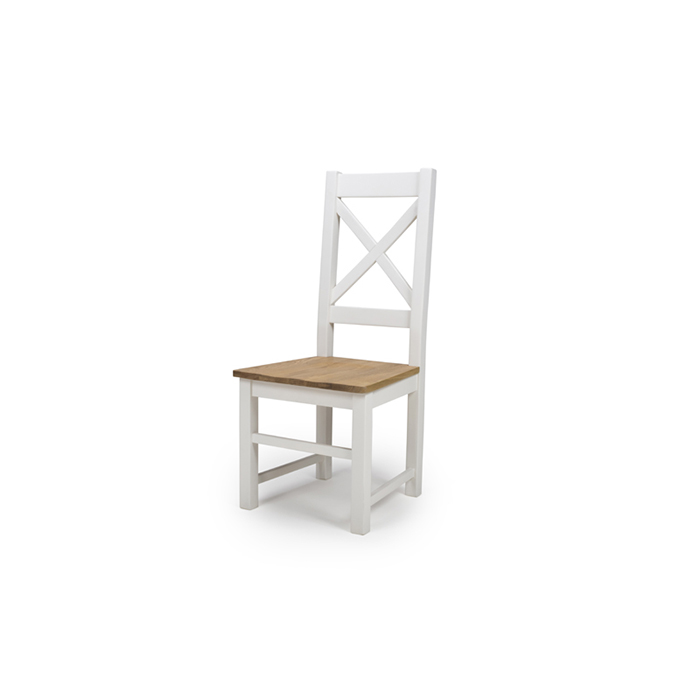 Portland White Finish Cross Back Chair - Click Image to Close